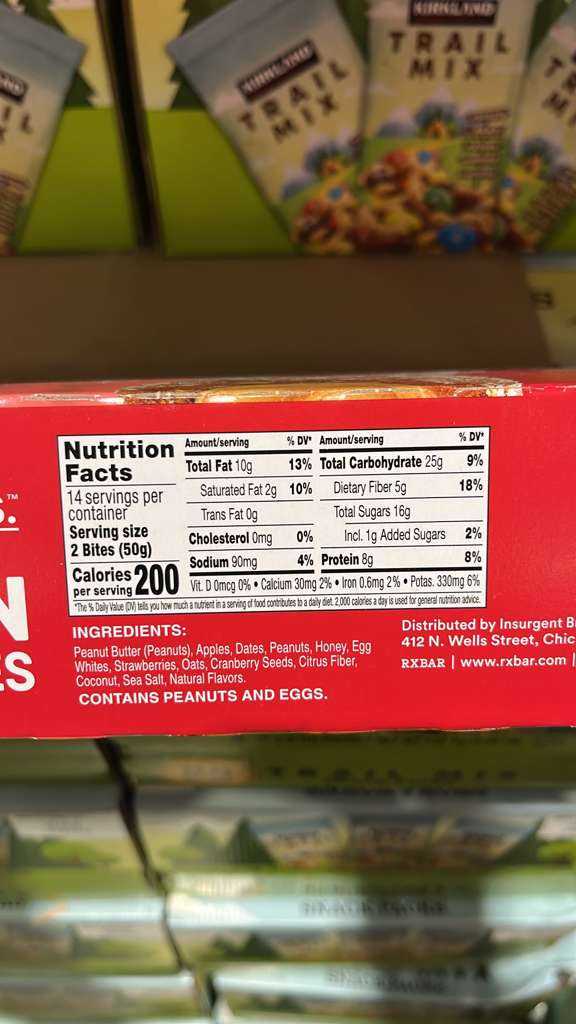 VV164 美國COSTCO RXBAR 士多啤梨花生醬蛋白球50GX28個 EXP:2026.07