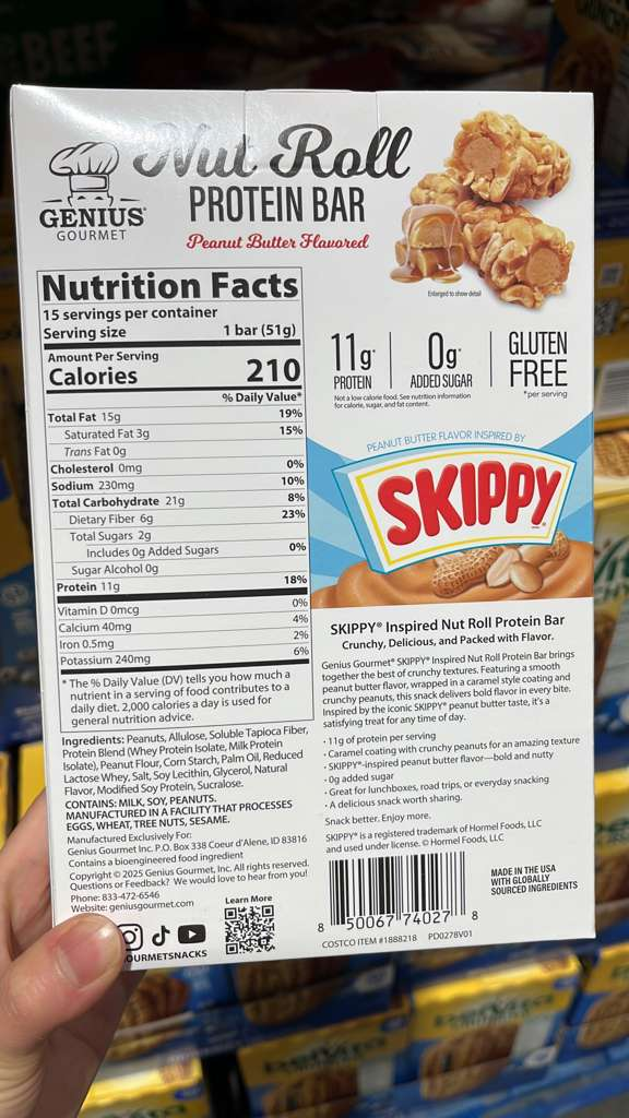 VV165 美國COSTCO SKIPPY 花生醬蛋白能量棒51GX15條 EXP:2026.09
