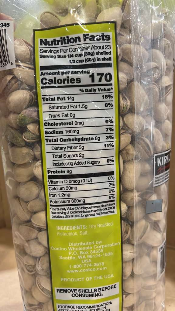 VV169 美國COSTCO KIRKLAND 有殼開心果3LB EXP:2027.01