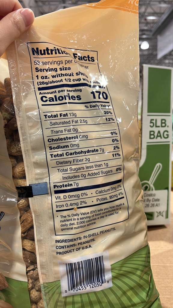 VV173 美國COSTCO SACHS 無鹽有殼花生5LBS EXP:2026.08