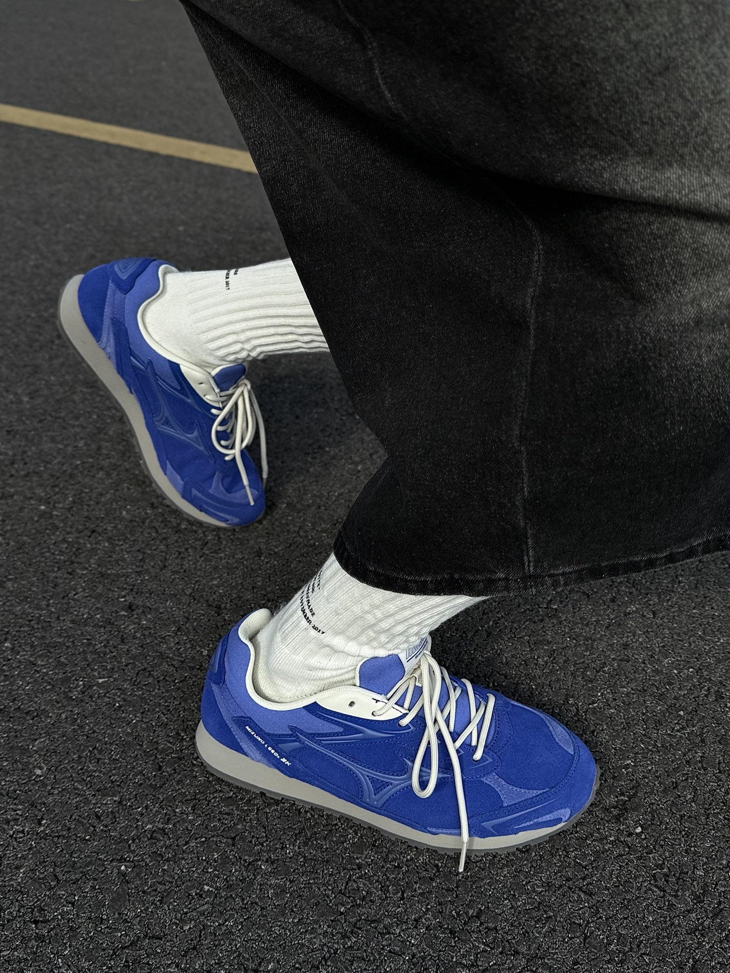 代購-Mizuno LG 60S 2K 美津濃 復古 麂皮 雙鞋帶 德訓鞋 克萊茵藍 D1GH242113