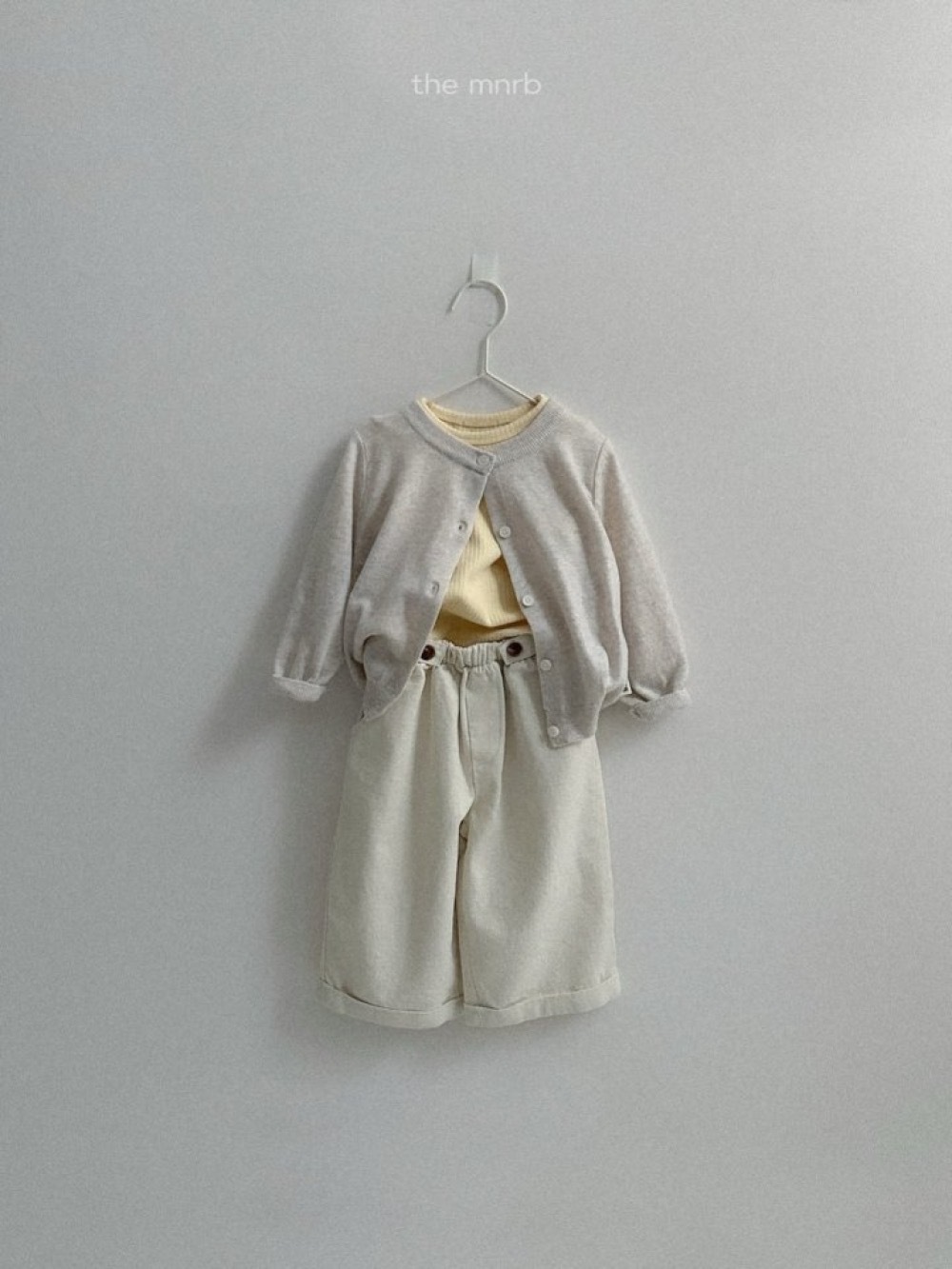 Mini Robe 鈕釦褶邊直筒褲 / 2色