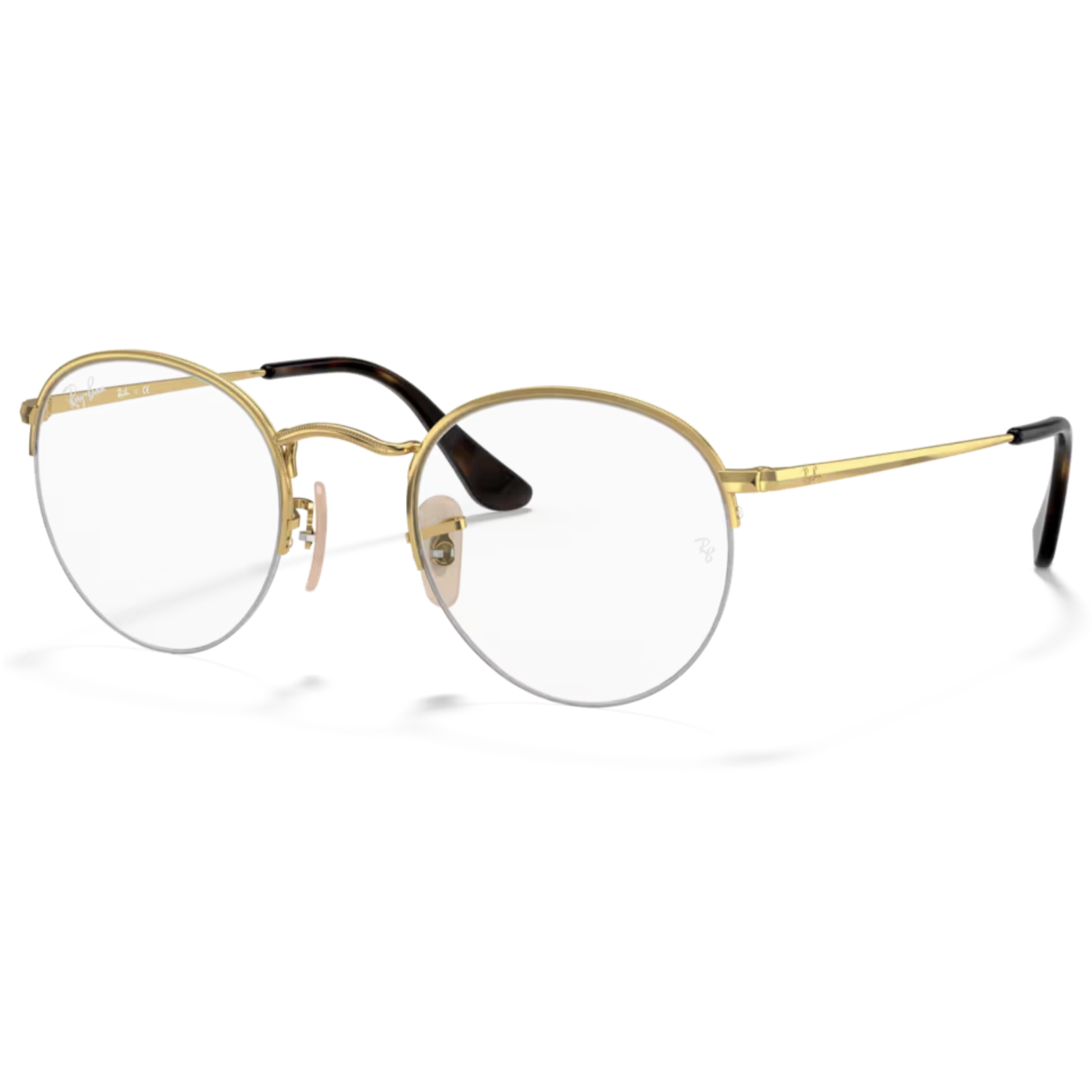 【RayBan】RB3947V 2500-53mm 半框圓形光學眼鏡♦(金)