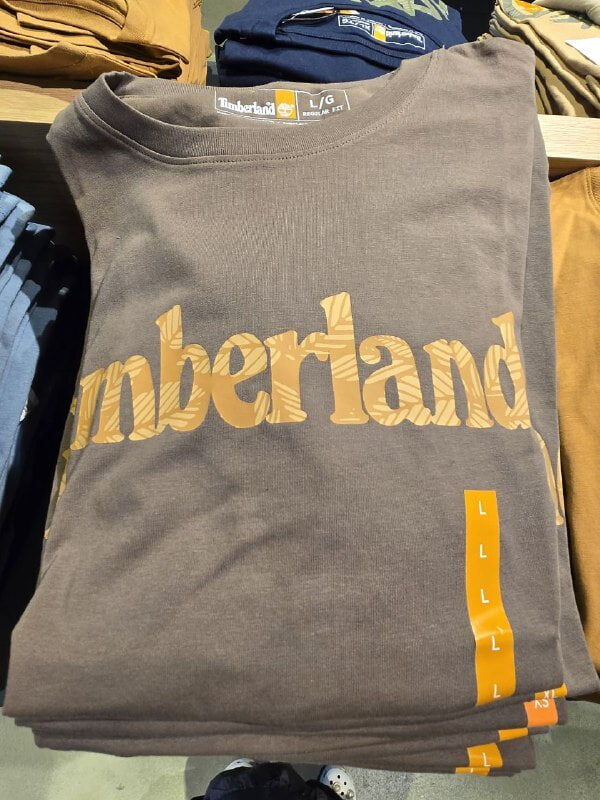 [S] TIMBERLAND BROWN MENS NORTHWOOD LOGO SHORT SLEEVE TSHIRT, TB0A5YNK-P56 (SZZ1018)