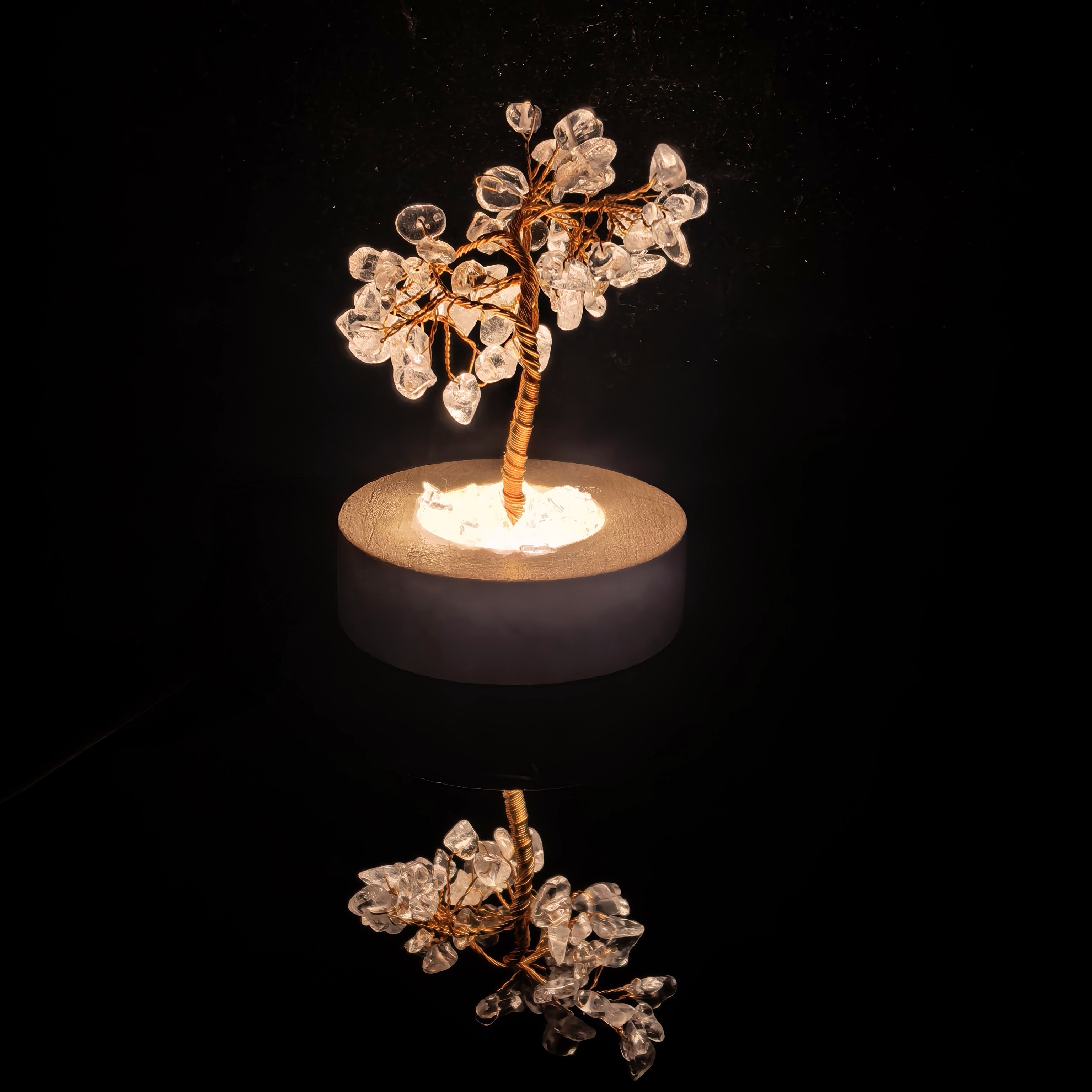 水晶發財樹連燈座