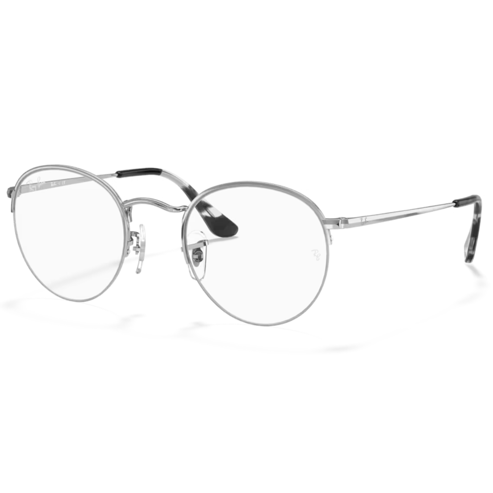 【RayBan】RB3947V 2501-53mm 半框圓形光學眼鏡♦(銀)