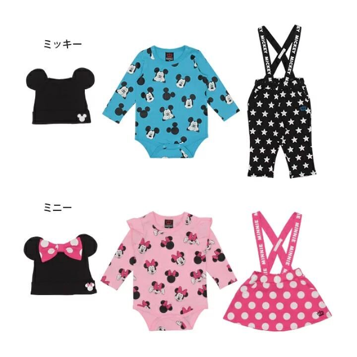 (現貨) 🇯🇵100%日本直送Disney Minnie Baby禮盒3pc Gift Set (帽+吊帶裙+長袖bodysuit)