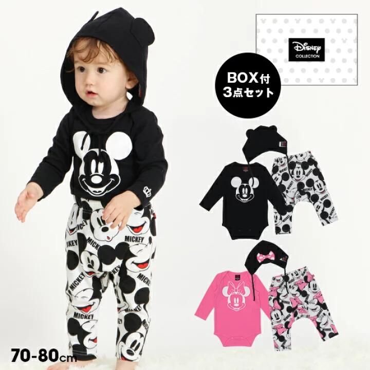 (現貨)100%日本直送Disney Mickey/Minnie 3pc Gift Set (連身衣+褲+帽)