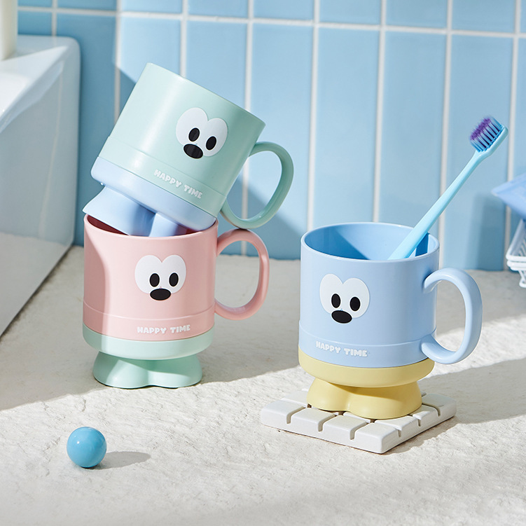 《6597》可愛大眼站立漱口杯400ml