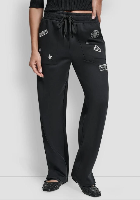 [S] DKNY BLACK PINS AND PATCHES SCUBA JOGGER, P5MFTSIW-BLK (SD1753)