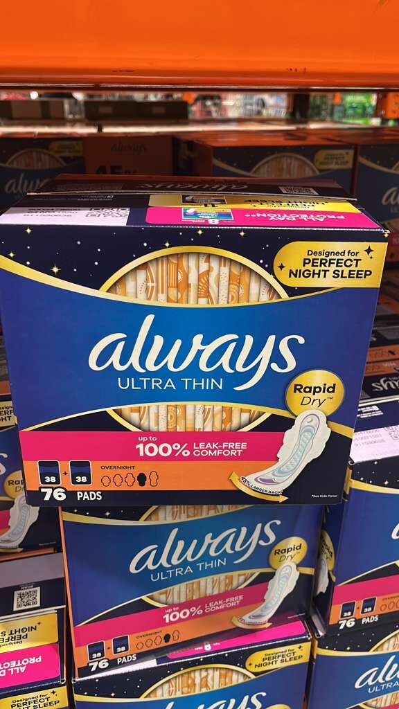 VV018 美國COSTCO Always 特薄夜用衛生巾 76片