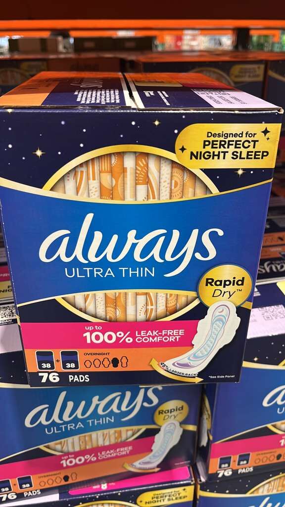 VV018 美國COSTCO Always 特薄夜用衛生巾 76片