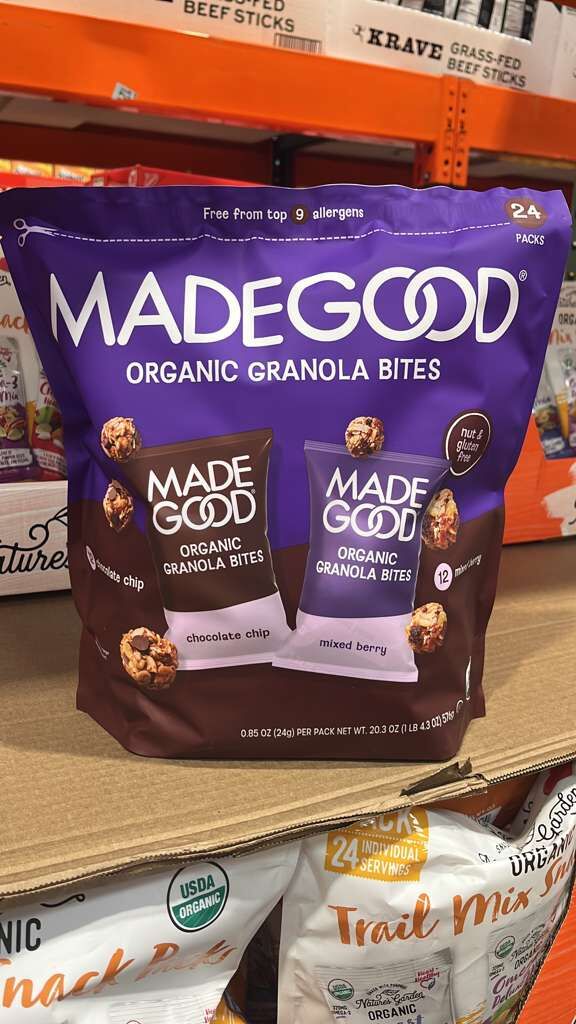 VV022 美國COSTCO MADEGOOD 有機麥片脆脆波24GX24pu2(朱古力片12包+雜莓味12包) EXP: 03.2027
