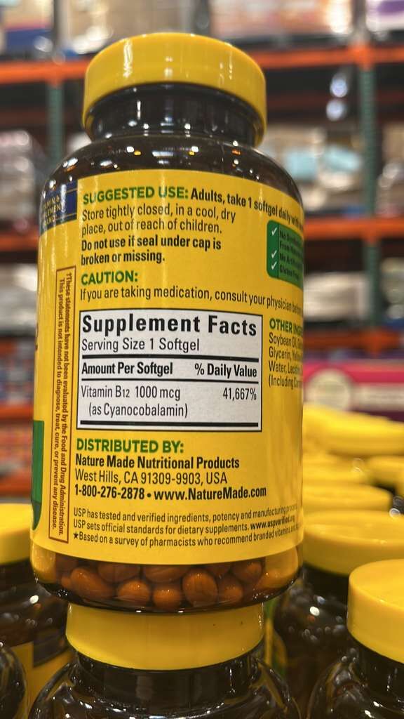 VV044 美國COSTCO NatureMade 維他命b12 1000mcg 400粒軟膠囊 EXP: 08.2027