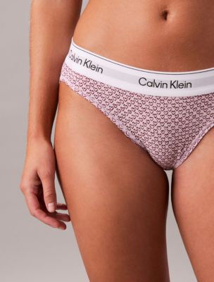 [S] CALVIN KLEIN STENCIL HEART/SPRING LILAC ICON COTTON MODAL BIKINI, QF8520-670 (SCK835)