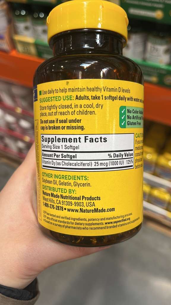 VV042 美國COSTCO NatureMade  D3 25MCG 650粒軟膠囊 EXP:2028.08