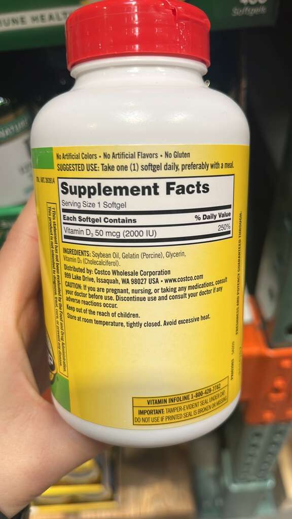 VV029 美國COSTCO Kirkland D3 50 MCG 600粒軟膠囊 EXP: 06.2028
