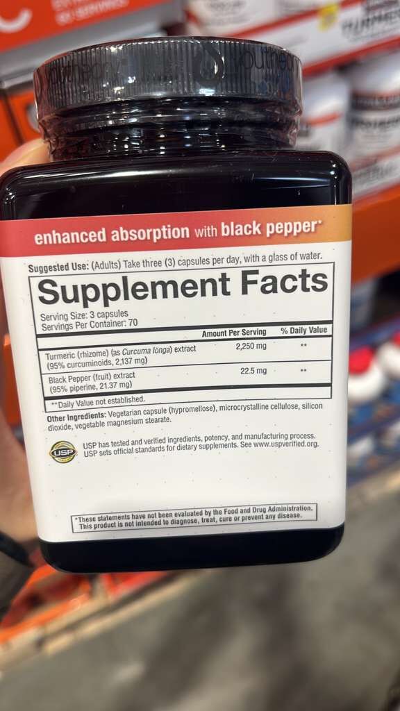 VV056 美國COSTCOYoutheory 薑黃素2250mg 200粒素食膠囊 EXP: 10.2027