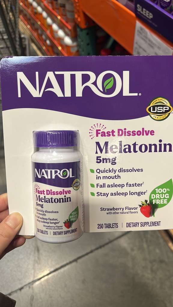 VV039 美國COSTCO NATROL 褪黑素5MG速溶口服片250片(士多啤梨味) EXP: 10.2027