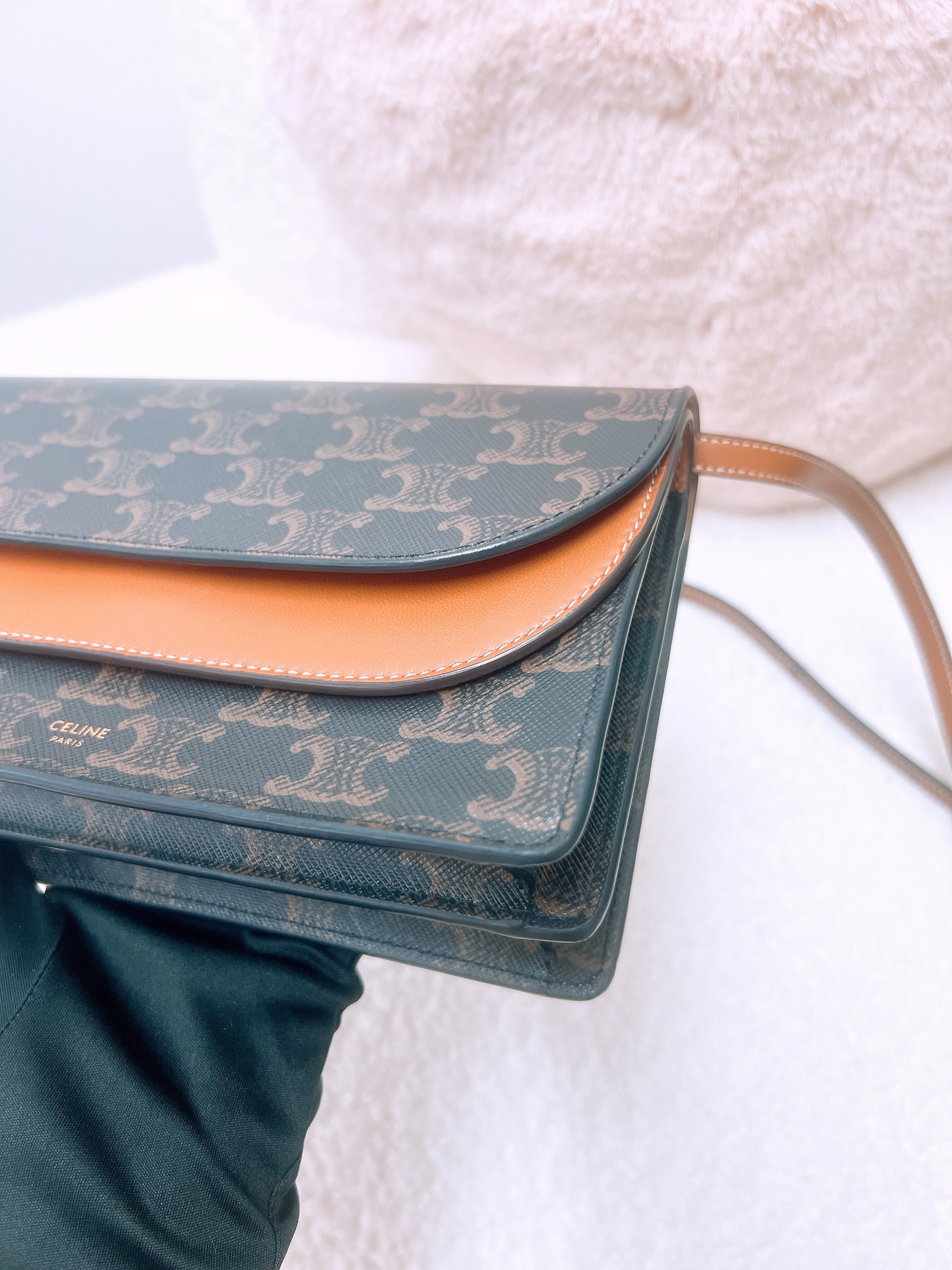 Celine wallet on strap (brown monogram)