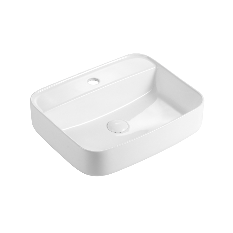Vizio Rectangular Countertop Basin with mixer hole (White)(VZ100301WT)