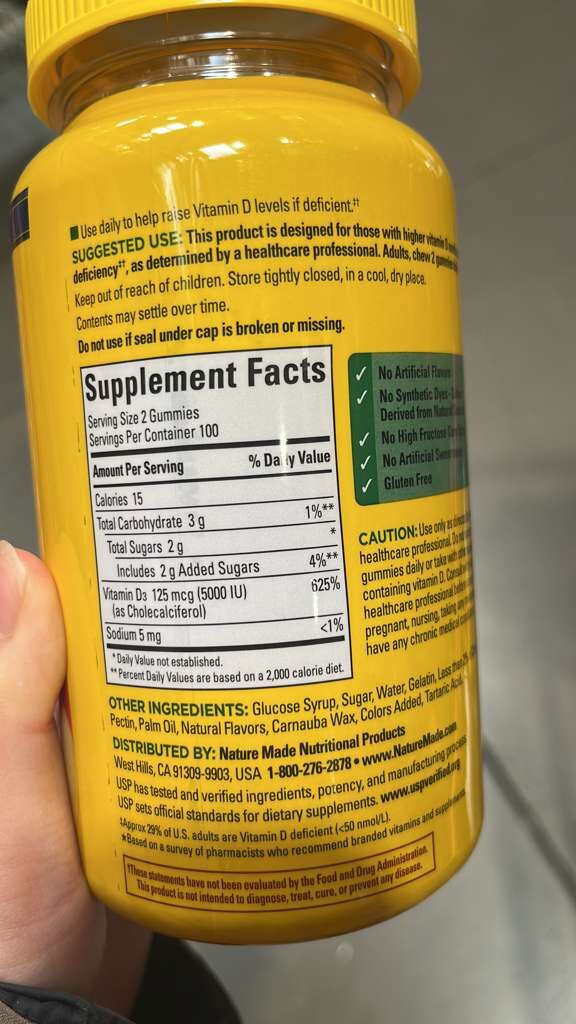 VV041 美國COSTCO NatureMade  D3 125mcg 200粒軟糖 EXP: 07.2027