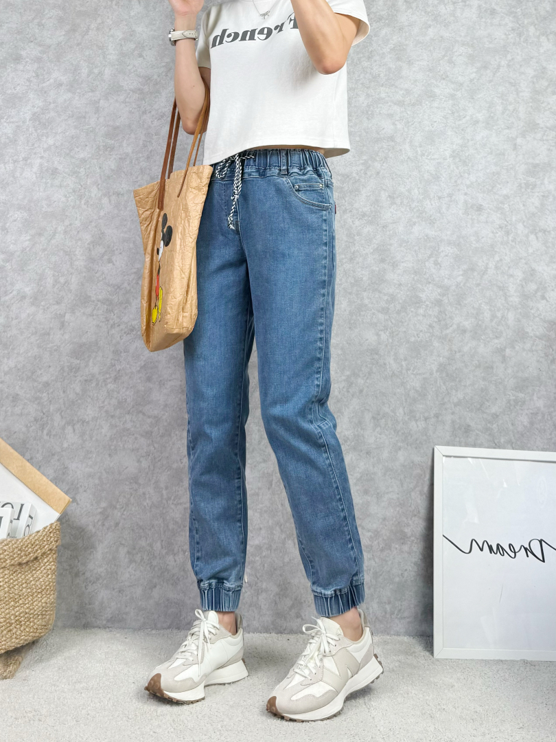 舒服行動派★行動力滿滿牛仔休閒束口褲