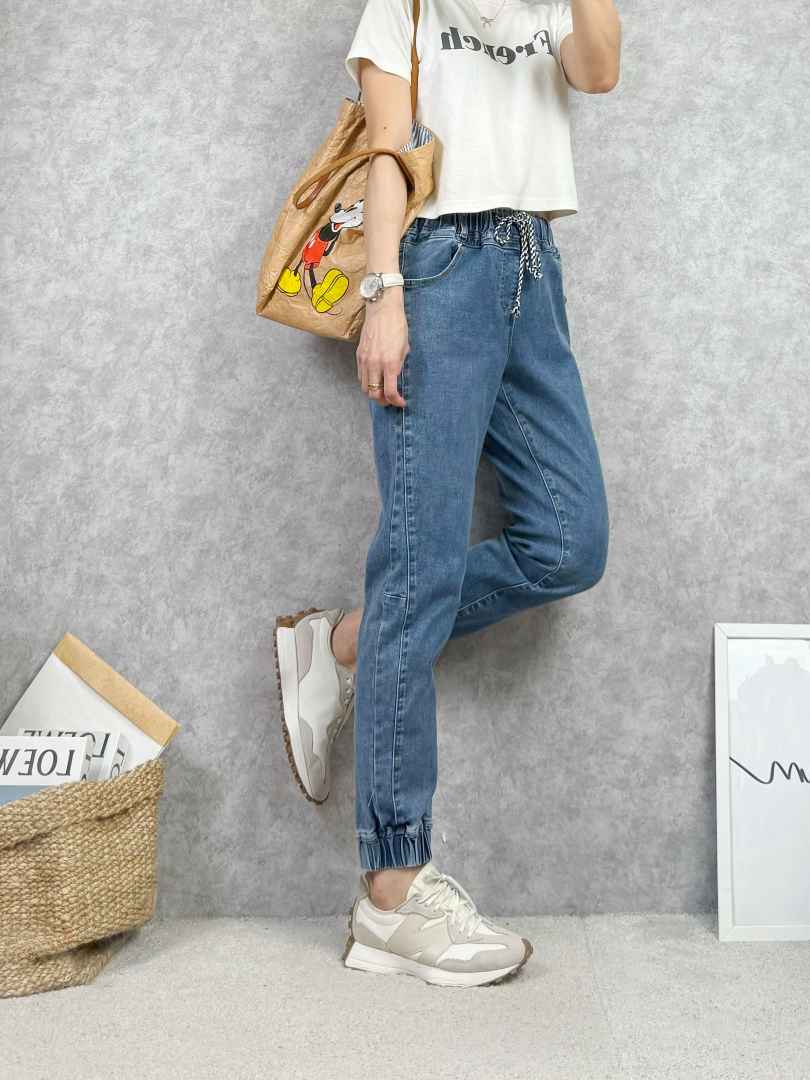 舒服行動派★行動力滿滿牛仔休閒束口褲