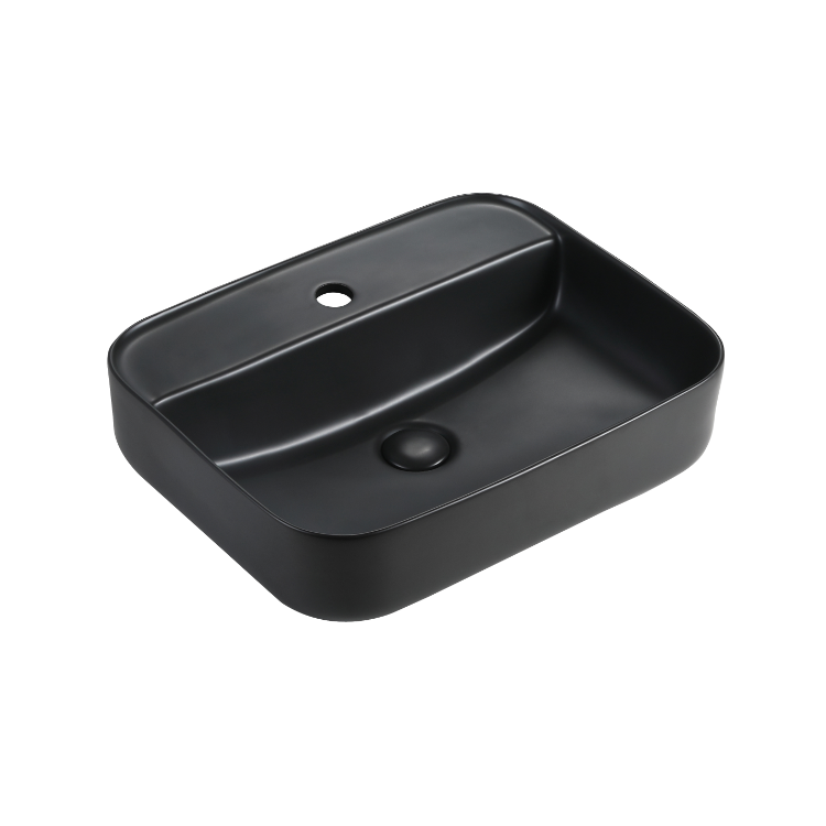 Vizio Rectangular Countertop Basin with mixer hole (Matt Black)(VZ100301MB)