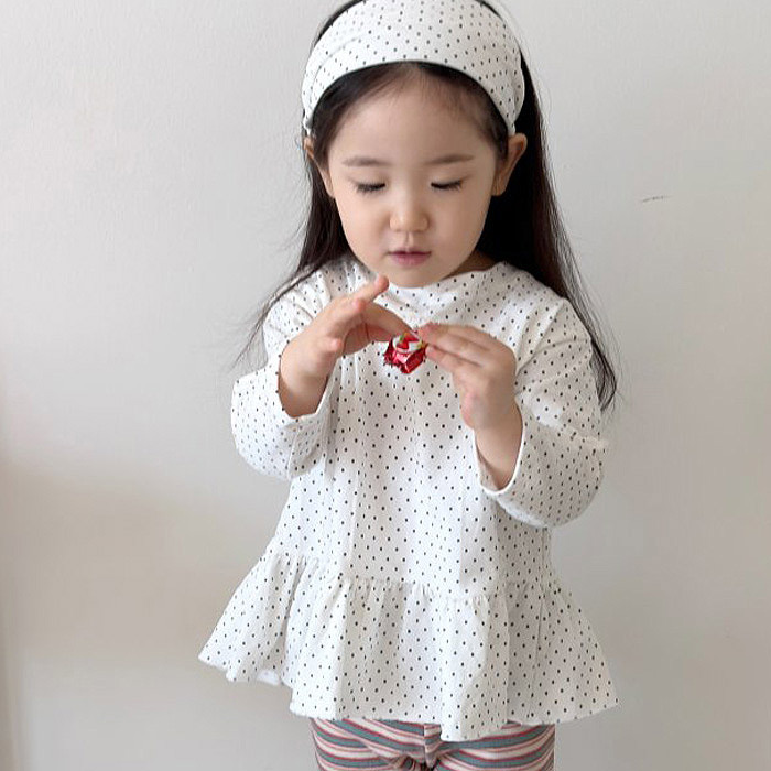 正韓春the_goguma 蕾絲小標點點上衣