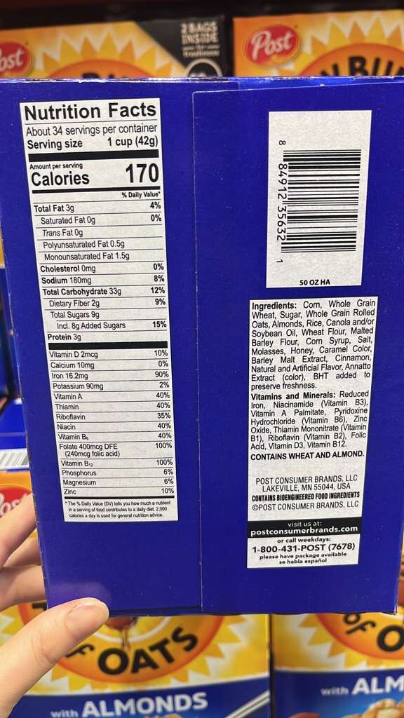 VV023 美國COSTCO Post 蜜糖杏仁早餐穀物1.41KG EXP: 2026.12