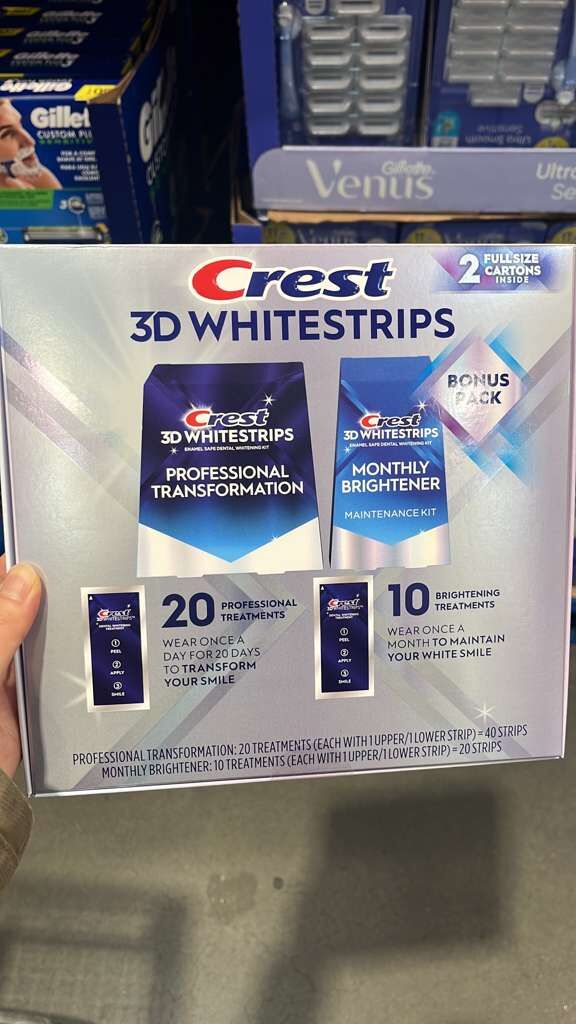 VV013 美國COSTCO Crest 3D美白牙貼套裝(日用20套+月用10套) EXP: 2027.08