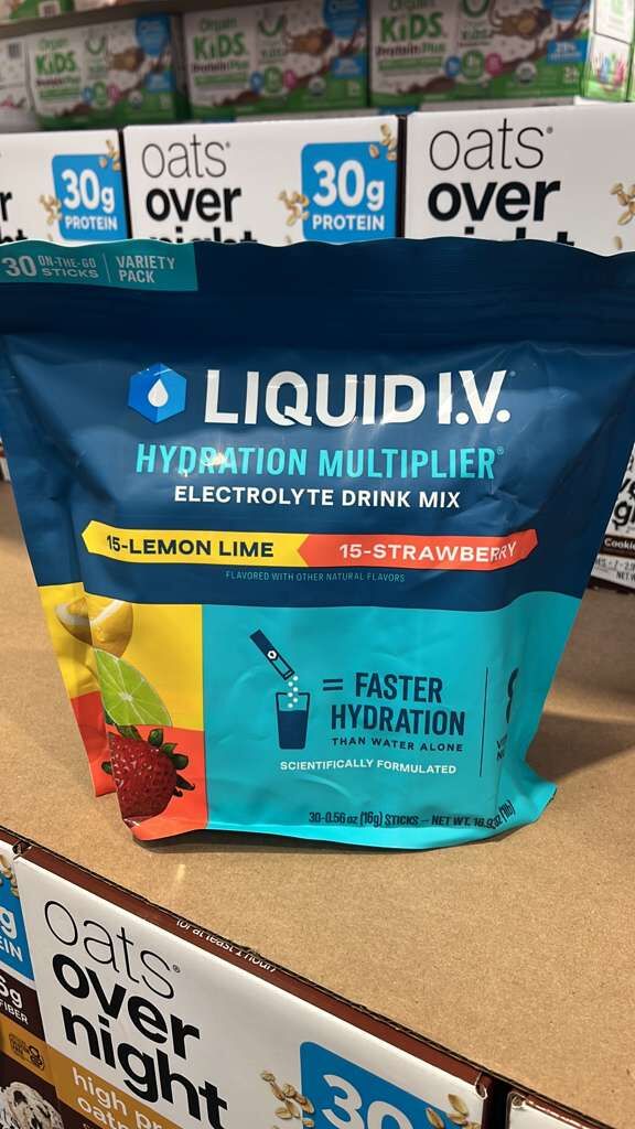 VV006 美國COSTCO Liquid I.V. Hydration Multiplier電解質沖劑16gX30條(檸檬味15條+士多啤梨味15條) EXP: 07.2027