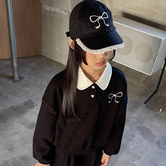 正韓春bunnypowder 愛心釦蝴蝶結上衣