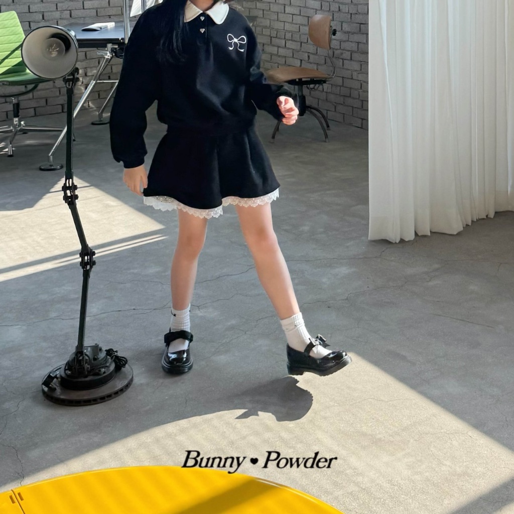 正韓春bunnypowder 蝴蝶結蕾絲邊褲裙