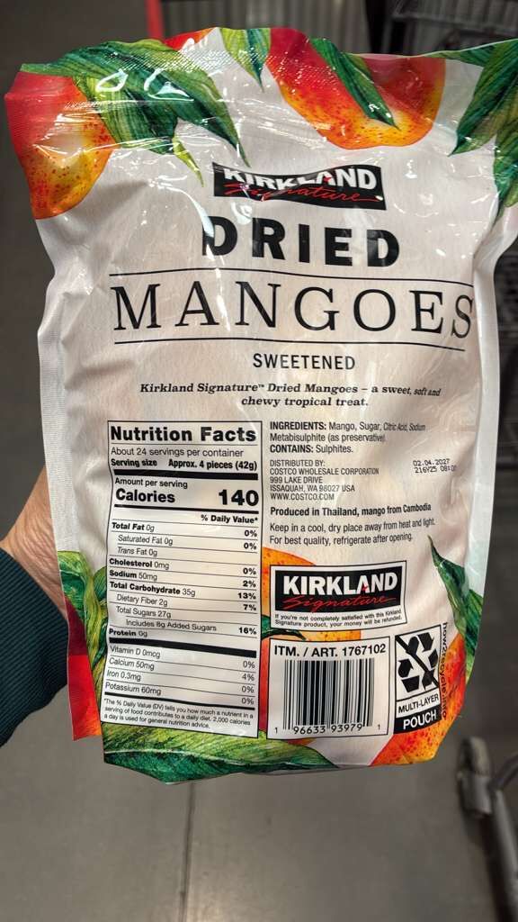VV105 美國COSTCO KIRKLAND 芒果乾992G EXP:2027.02