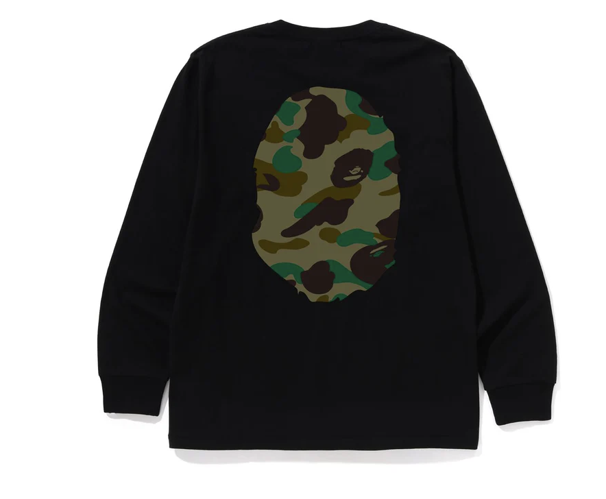 【BAPE男生】0228 發售 正反猿人頭1ST CAMO BIG APE HEAD LS TEE