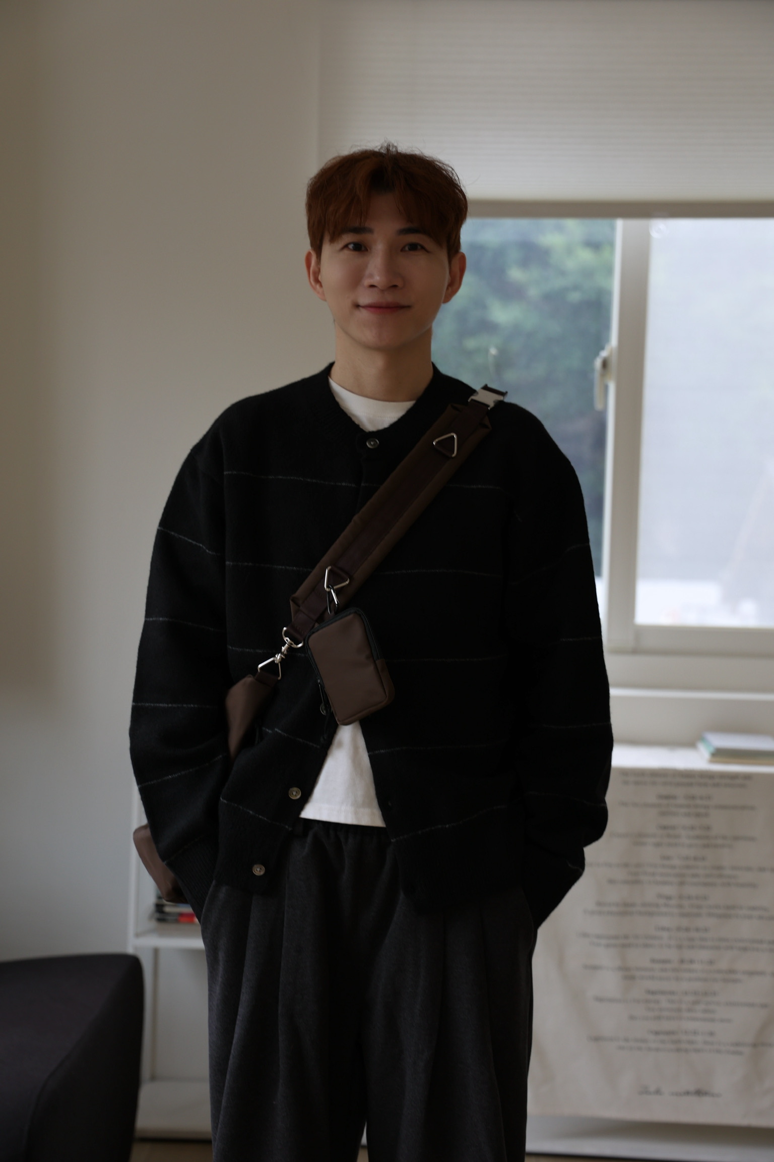 細緻橫條紋針織罩衫