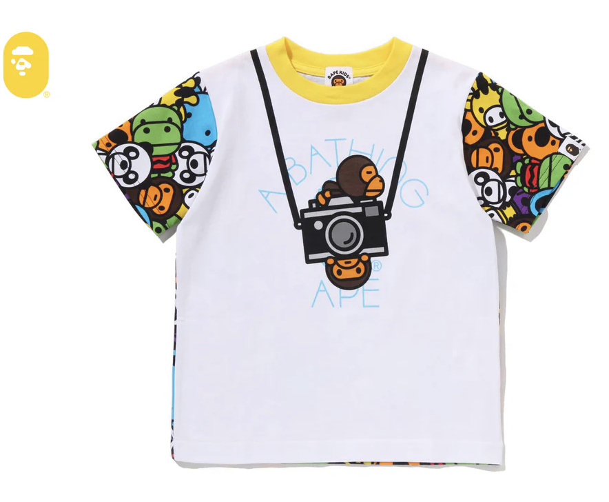 【BAPE童裝】0228 發售 反光效果MILO ALL FRIENDS FAKE CAMERA TEE