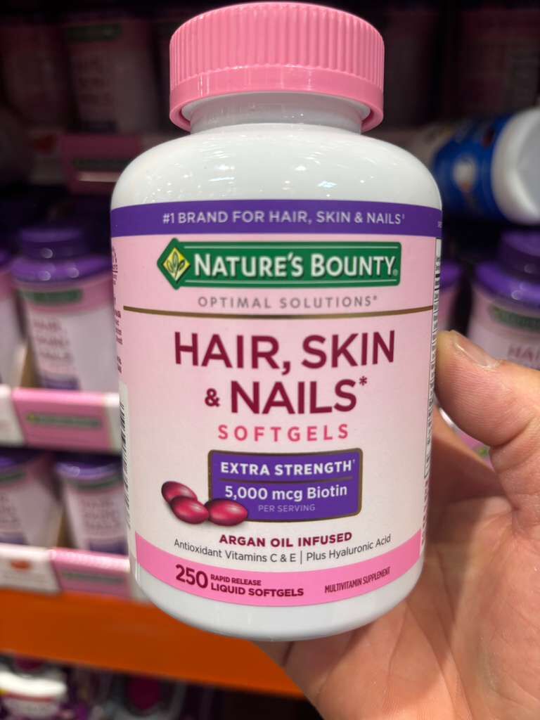 VV184 美國COSTCO Nature's Bounty 亮髮美肌護甲軟膠囊 250粒 EXP:07.2027