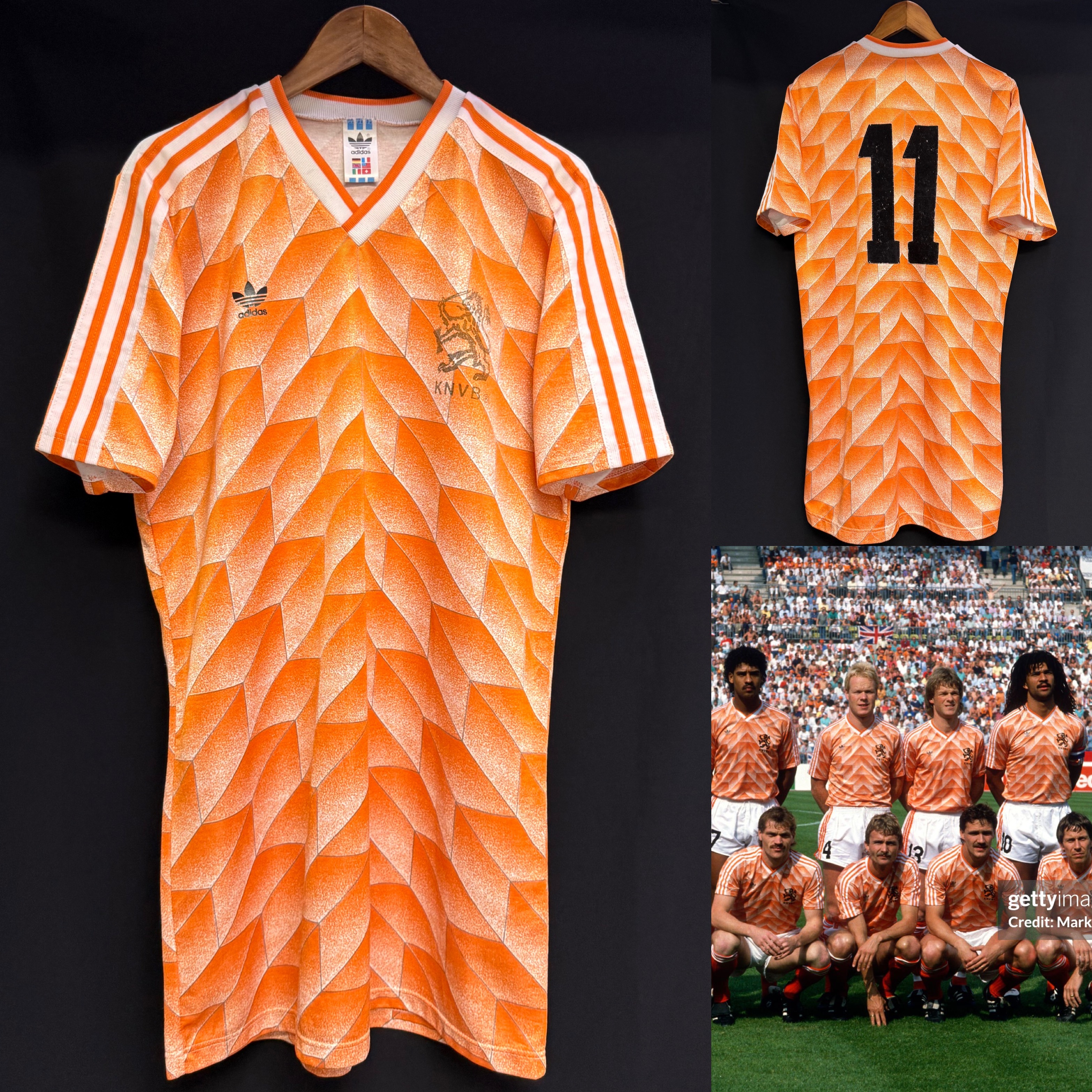 (Match Worn) Netherlands 1998 Adidas Home Match Worn Shirt #11