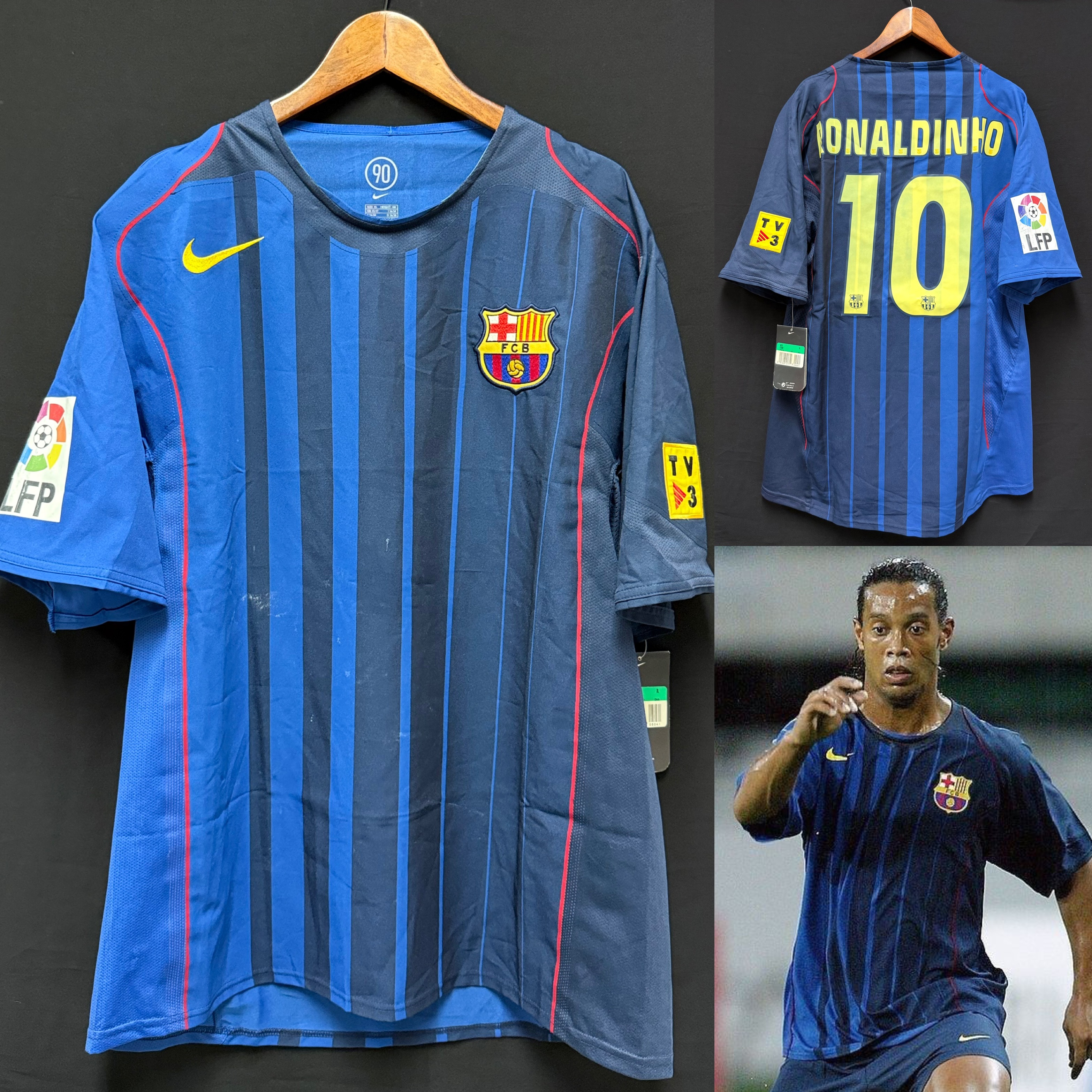 (Player Issue) FC Barcelona 2004-2005 Nike Away Player Issue Shirt #10 RONALDINHO