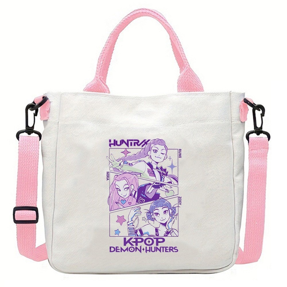 KPOP DEMON HUNTER 卡通猎魔女团  挎包帆布单肩斜跨包