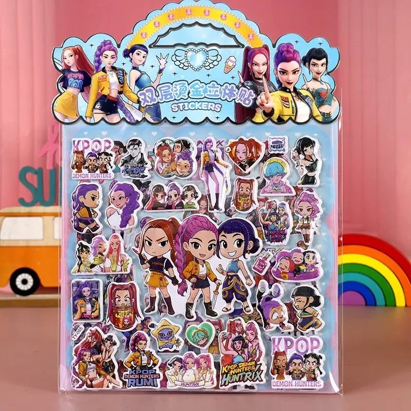 KPOP DEMON HUNTER 卡通猎魔女团 泡泡贴 2张