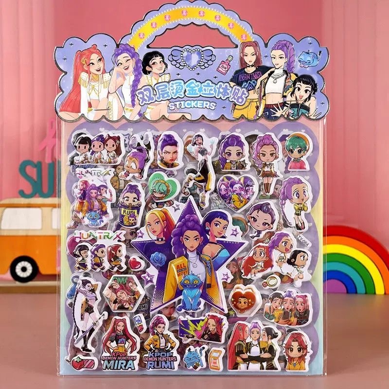 KPOP DEMON HUNTER 卡通猎魔女团 泡泡贴 2张