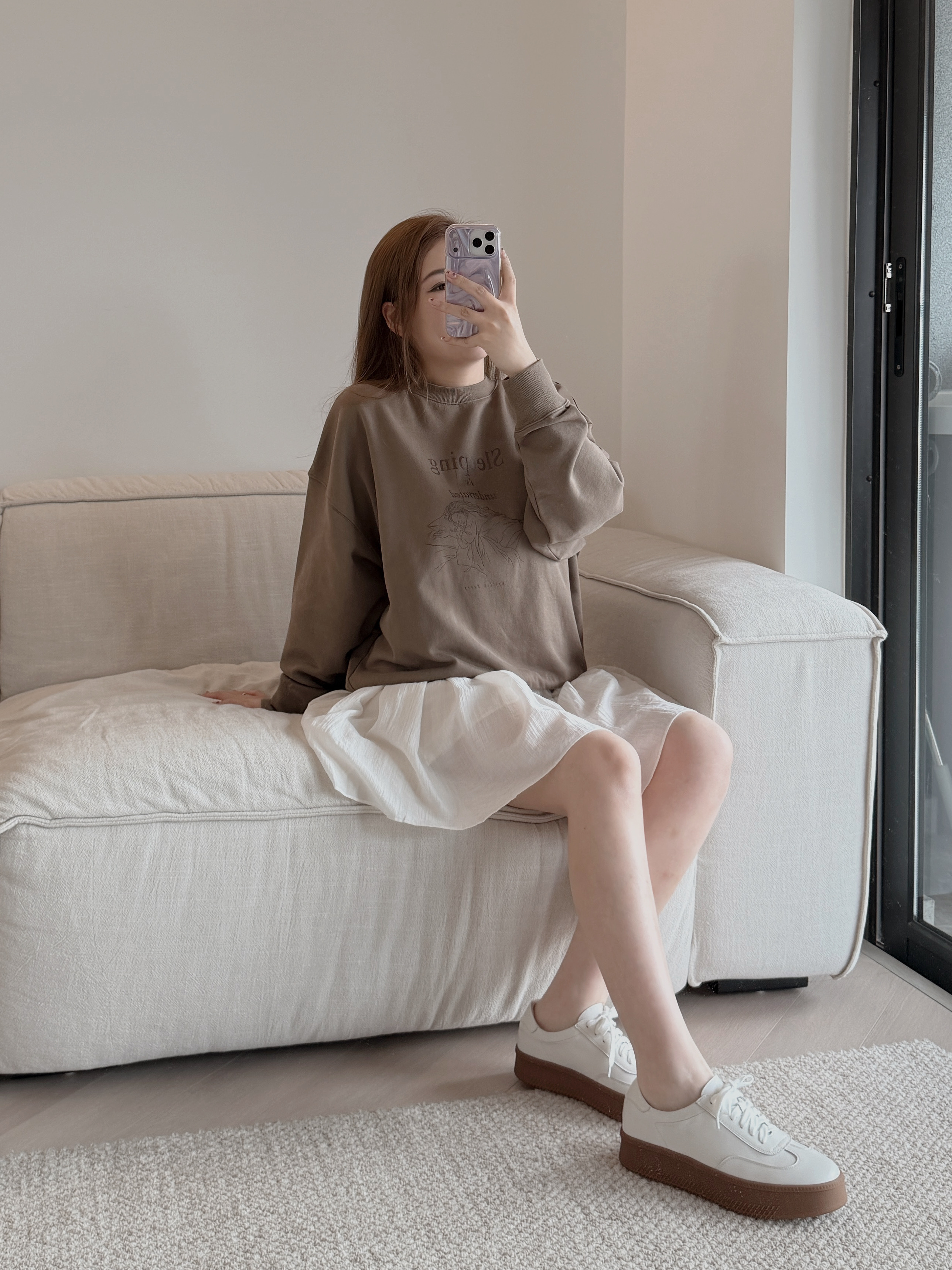 現貨 7317 寬鬆版型 淺棕色軟糯洗水衛衣