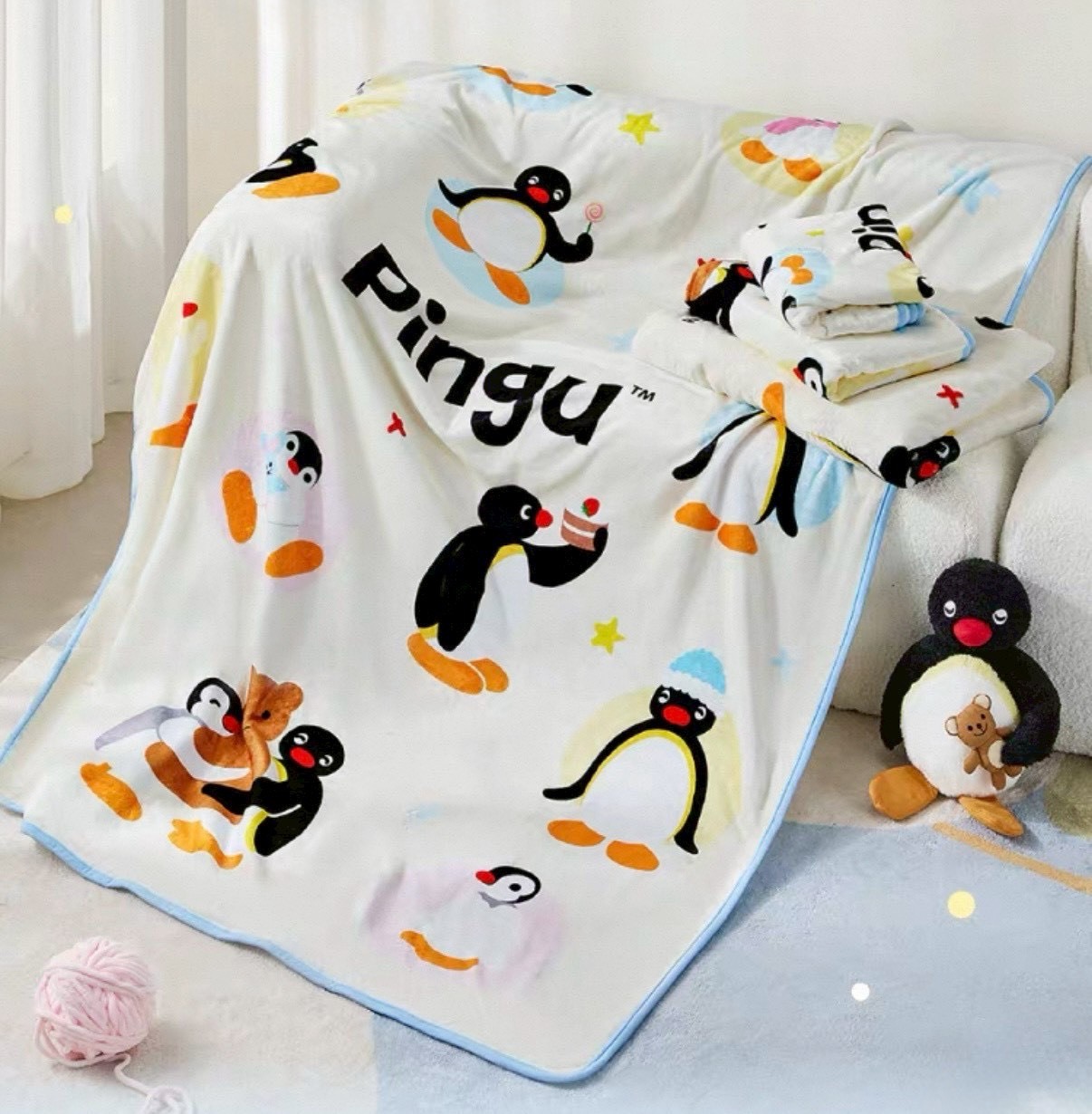 PINGU 企鵝家族 法蘭絨 毛毯 毯子 (大)