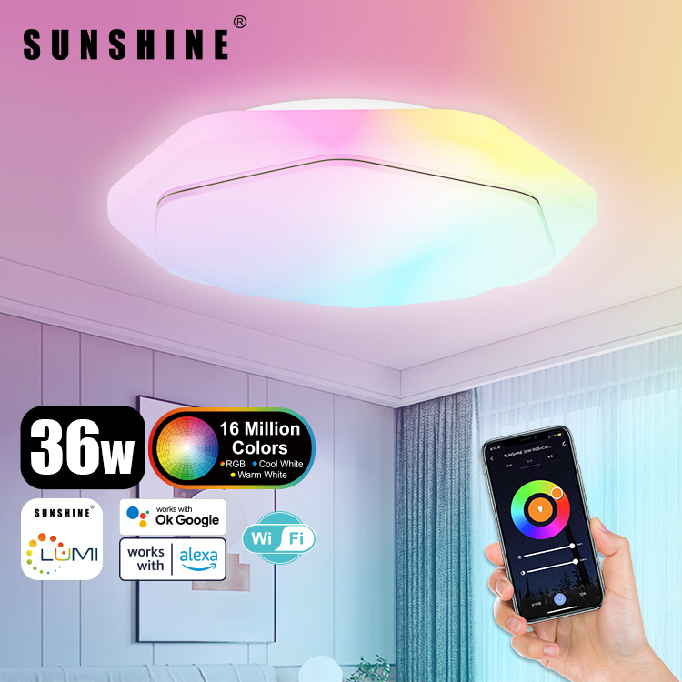 [SCLR] LED WiFi智能吸頂燈 36W RGB彩光+CCT黃白光+可調光暗