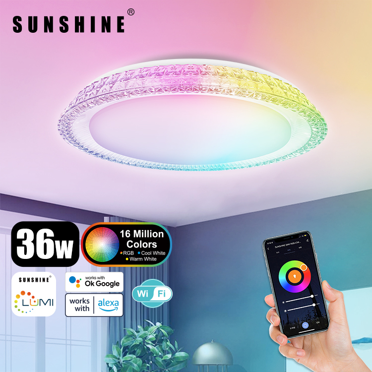 [SCLS] LED WiFi智能吸頂燈 36W RGB彩光+CCT黃白光+可調光暗