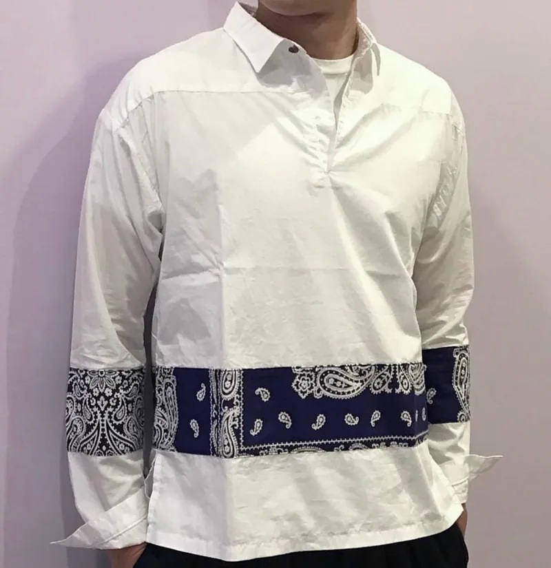 VISVIM KERCHIEF TUNIC SHIRT L/S (BANDANA) - WHITE SIZE 4 IN STOCK NOW (現貨發售中)
